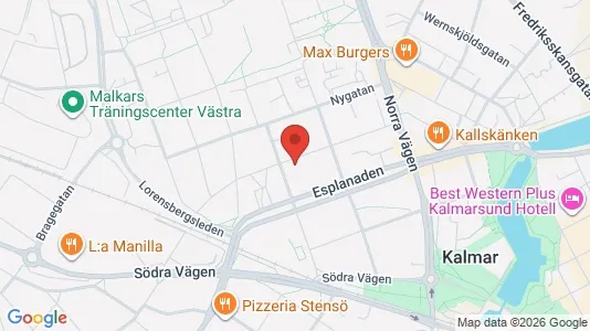 Rooms for rent i Kalmar - kort over placeringen