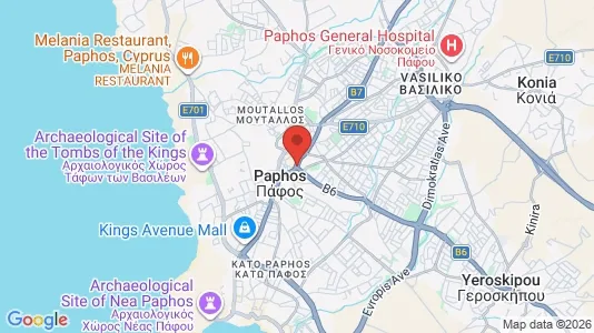 Apartments for rent i Paphos - kort over placeringen
