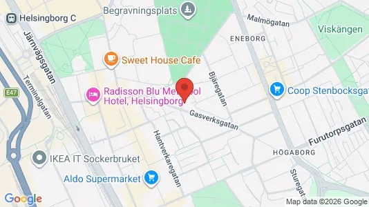 Apartments for rent i Helsingborg - kort over placeringen