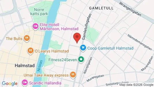 Apartments for rent i Halmstad - kort over placeringen