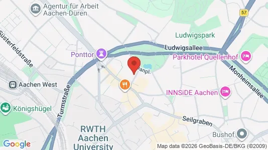 Apartments for rent i Aachen - kort over placeringen