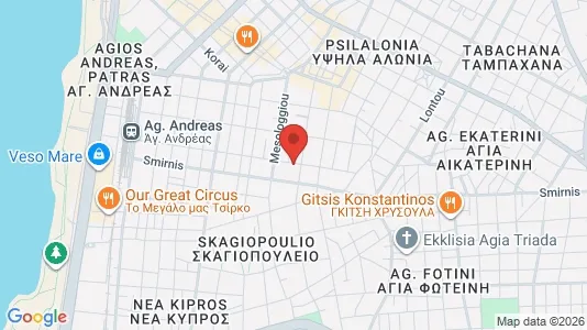 Apartments for rent i Patras - kort over placeringen