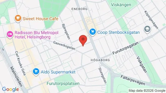Apartments for rent i Helsingborg - kort over placeringen