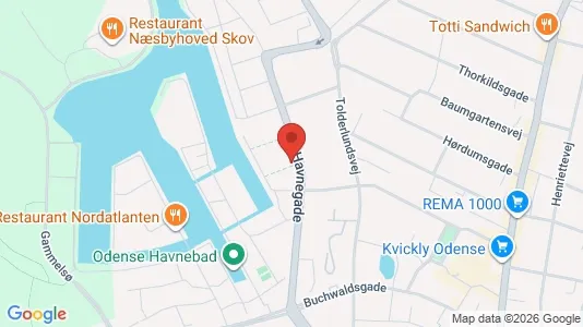 Apartments for rent i Odense C - kort over placeringen
