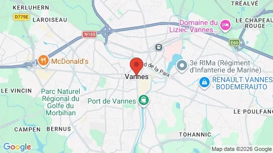 Apartments for rent i Vannes - kort over placeringen