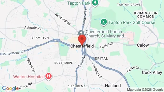 Apartments for rent i Chesterfield - Derbyshire - kort over placeringen