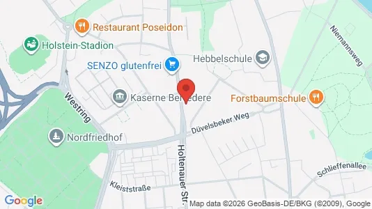 Apartments for rent i Kiel - kort over placeringen