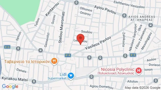 Apartments for rent i Nicosia Agios Dometios - kort over placeringen