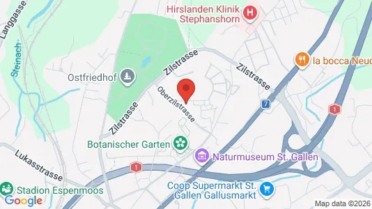 Apartments for rent i Sankt Gallen - kort over placeringen