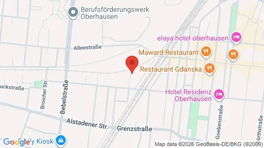 Apartments for rent i Oberhausen - kort over placeringen