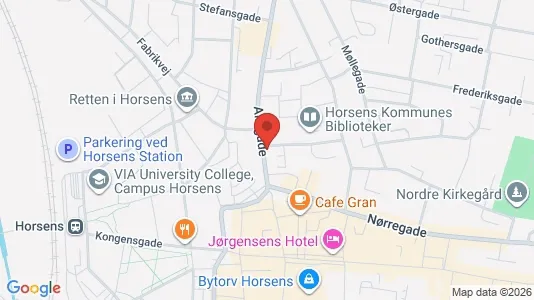 Apartments for rent i Horsens - kort over placeringen