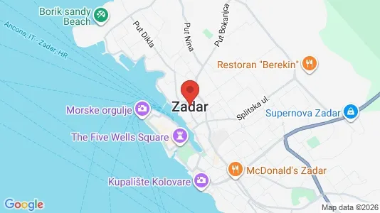 Houses for rent i Zadar - kort over placeringen