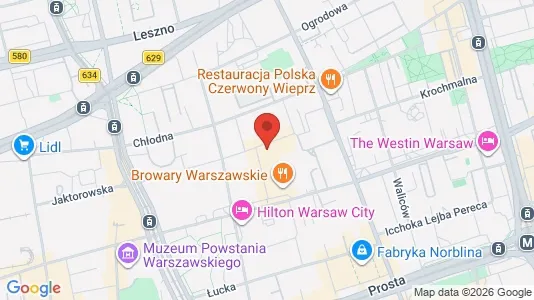 Apartments for rent i Warszawa Wola - kort over placeringen