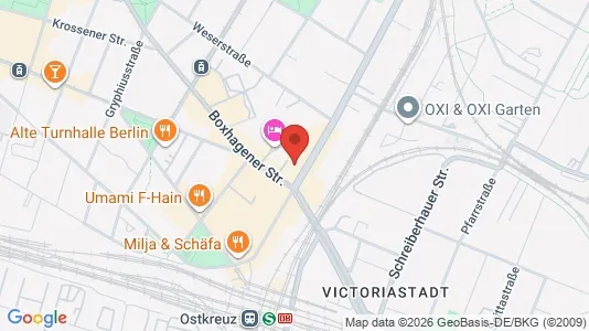 Apartments for rent i Berlin Friedrichshain-Kreuzberg - kort over placeringen