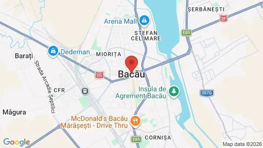 Apartments for rent i Bacău - kort over placeringen