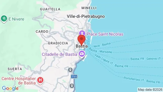 Apartments for rent i Bastia - kort over placeringen