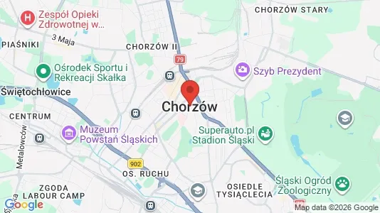 Apartments for rent i Chorzów - kort over placeringen