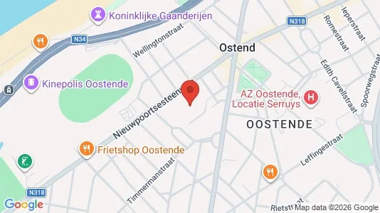 Apartments for rent i Oostende - kort over placeringen
