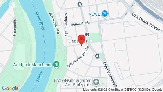 Apartments for rent i Mannheim - kort over placeringen