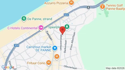 Apartments for rent i De Panne - kort over placeringen