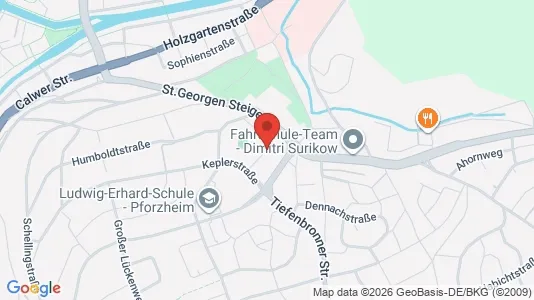 Apartments for rent i Pforzheim - kort over placeringen