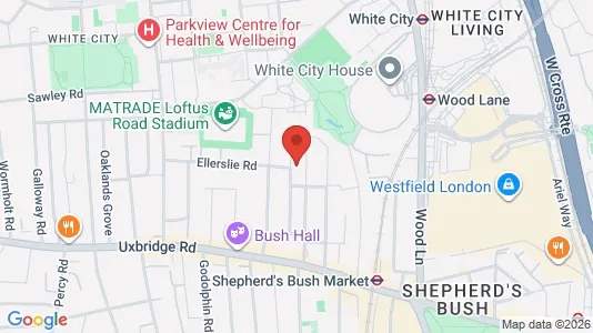 Rooms for rent i London W12 - kort over placeringen