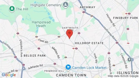 Apartments for rent i London NW5 - kort over placeringen