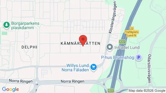 Rooms for rent i Lund - kort over placeringen