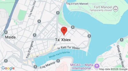 Apartments for rent i Ta' Xbiex - kort over placeringen