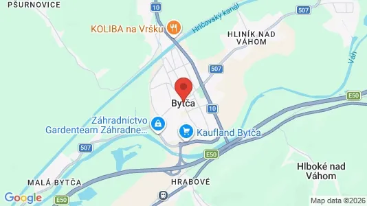 Houses for rent i Bytča - kort over placeringen