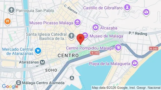 Apartments for rent i Málaga - kort over placeringen