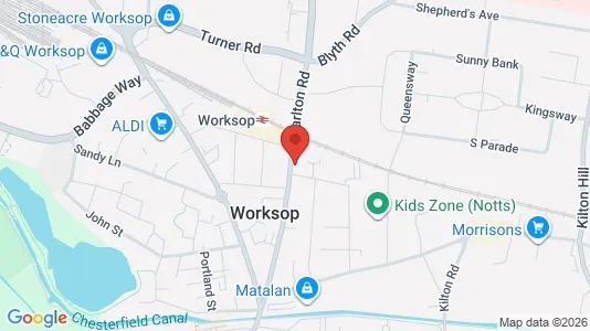 Apartments for rent i Worksop - Nottinghamshire - kort over placeringen