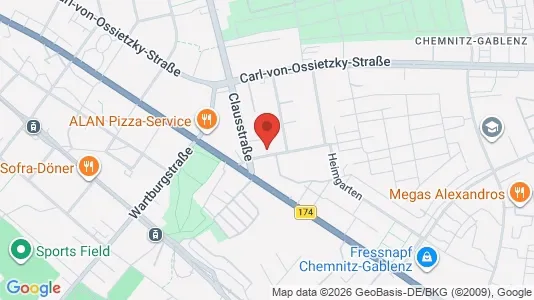 Apartments for rent i Chemnitz - kort over placeringen