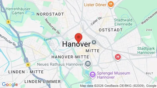 Apartments for rent i Hannover - kort over placeringen