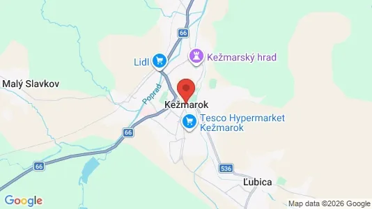 Apartments for rent i Kežmarok - kort over placeringen