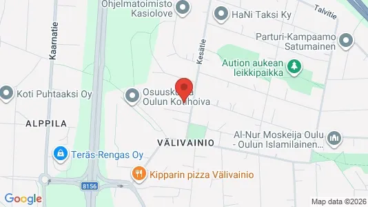 Apartments for rent i Oulu - kort over placeringen
