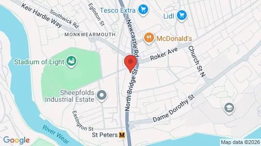 Apartments for rent i Sunderland - Tyne and Wear - kort over placeringen