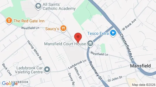 Apartments for rent i Mansfield - Nottinghamshire - kort over placeringen