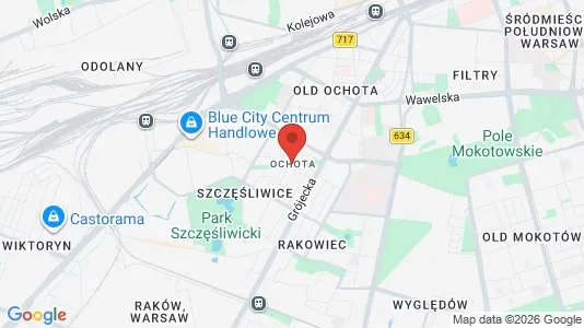 Apartments for rent i Warszawa Ochota - kort over placeringen