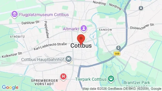 Apartments for rent i Cottbus - kort over placeringen