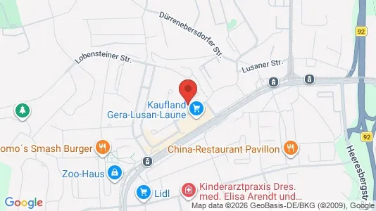 Apartments for rent i Gera - kort over placeringen