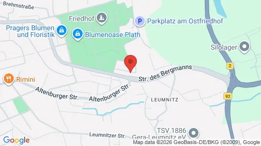 Apartments for rent i Gera - kort over placeringen