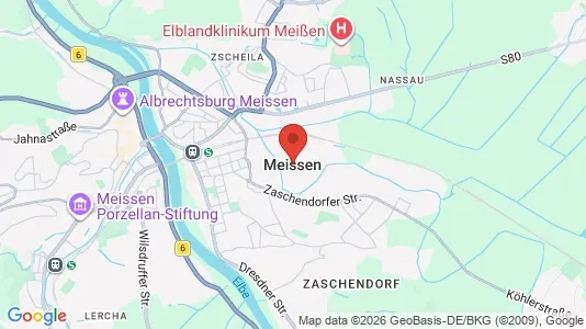 Apartments for rent i Meissen - kort over placeringen