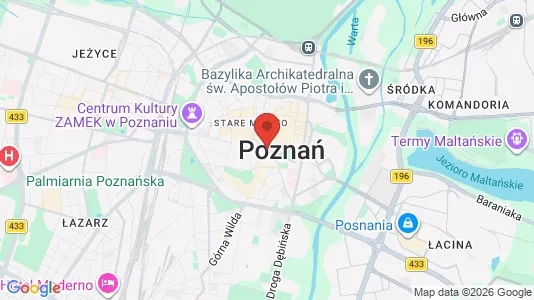 Apartments for rent i Poznań - kort over placeringen