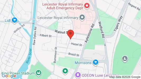 Apartments for rent i Leicester - Leicestershire - kort over placeringen
