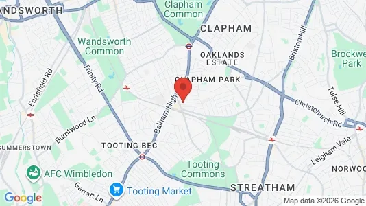 Houses for rent i London SW12 - kort over placeringen