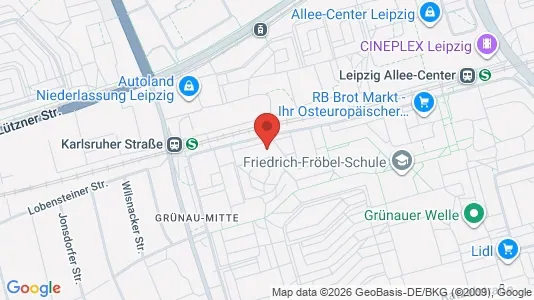 Apartments for rent i Leipzig - kort over placeringen