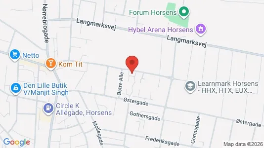 Apartments for rent i Horsens - kort over placeringen