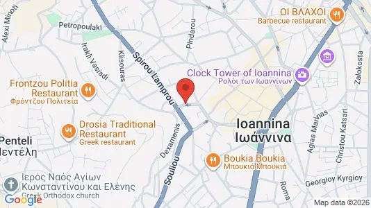 Apartments for rent i Ioannina - kort over placeringen