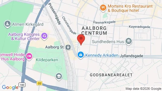 Rooms for rent i Aalborg Center - kort over placeringen